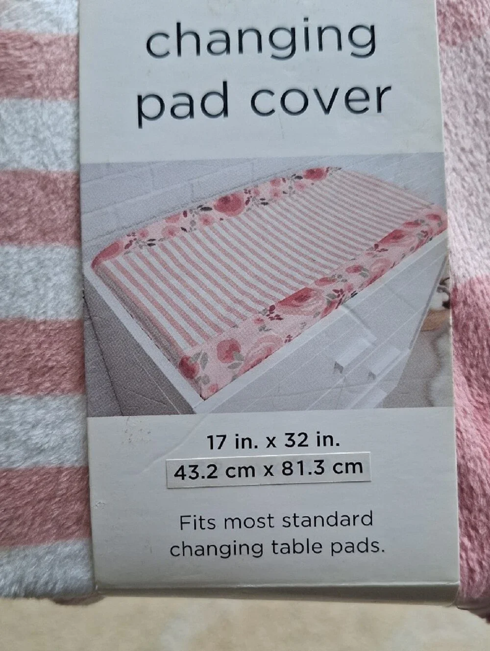 NEW Unused Gerber Modern Moments Pink & White Striped/Floral Changing Pad Cover